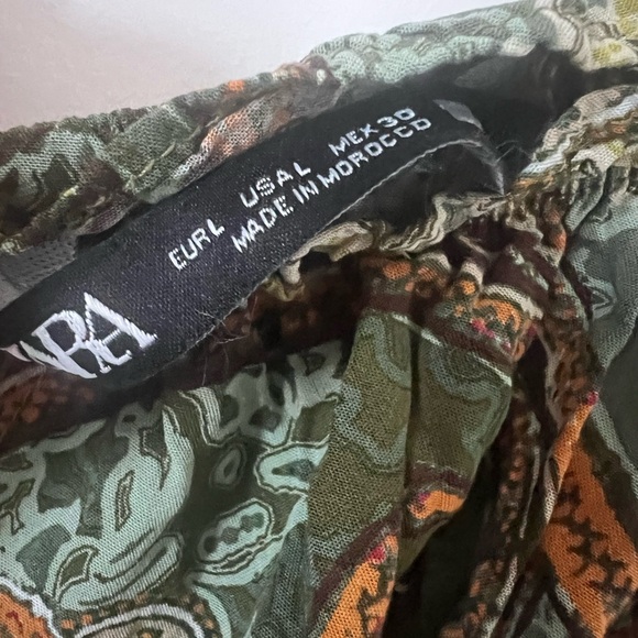 Zara Green Paisley Cutout Dress Size Large - Picture 11 of 13